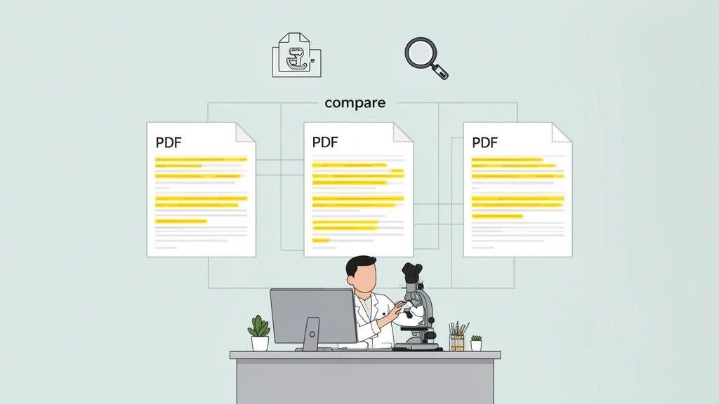 契約書、研究、レポート、ポリシーにおけるPDF比較の活用例